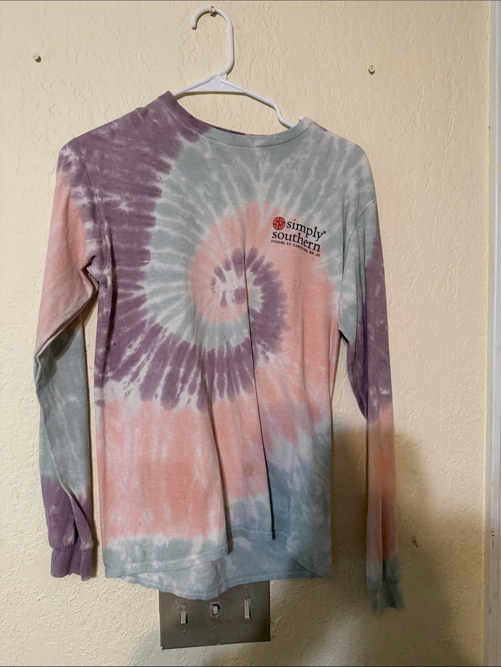 Simply Southern Pastel Spiral Tie-Dye Long Sleeve Shirt